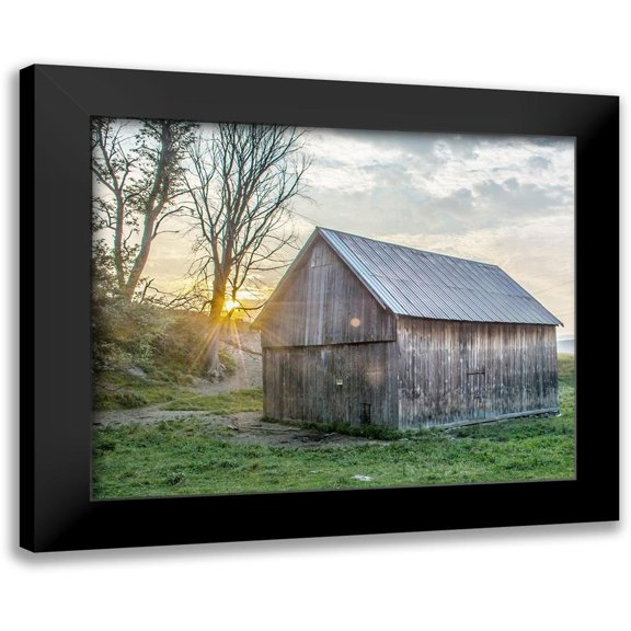 Straatsma, Leah 14x12 Black Modern Framed Museum Art Print Titled - Sun and Barn