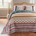 thumbnail image 2 of Greenland Home Fashions Thalia Reversible Cotton Quilted Bedspread Set, Velvet Embellished. Jumbo Size 3-Piece Queen, Tango, 2 of 7