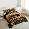 thumbnail image 4 of Homewish Wild Moose Deer Bedding Comforter Set,Rustic Plant Leaves Twin Comforter Sets,Brown Black Bedding Set For Boys Kids,Luxury Bedroom Decor Reversible,2-Piece, 4 of 9