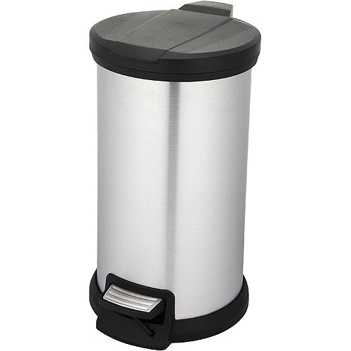 Mainstays Round 3.2Gallon Trash Can, Stainless Steel