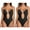 #4 Black+Black, variant on Women's Backless Shapewear Bra U Plunge Seamless Low Back Thong Body Shaper Deep V Bodysuit