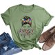thumbnail image 2 of Gibobby Playera de Manga Corta con Cuello Redondo Mujeres Casual Impreso Top Camisa Cuello Redondo Manga Corta Tops Suelta Casual Túnica Top Blusa(Verde,M), 2 of 5
