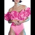 thumbnail image 2 of Traje de Baño de una Pieza para Mujer, Falda Cruzada, Pareo, Bikini con Estampado Floral Retro. Traje de Baño Rosa M, 2 of 8