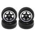 thumbnail image 2 of Baohd 4pcs RC Vehicle Wheels Tires Rims Set 12mm Hex for 1/10 On Road Car HPI HSP, 2 of 9