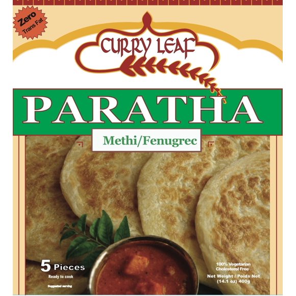 Curry Leaf Methi Paratha, 5 x 80g.