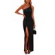 thumbnail image 1 of Vestido PRETTYGARDEN Maxi Negro con Hombro Descubierto y Abertura Alta Talla M, 1 of 7