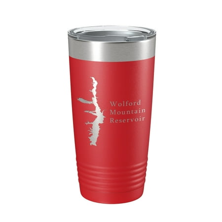 

Wolford Mountain Reservoir Tumbler Lake Map Travel Mug Insulated Laser Engraved Coffee Cup Colorado 20 oz Red