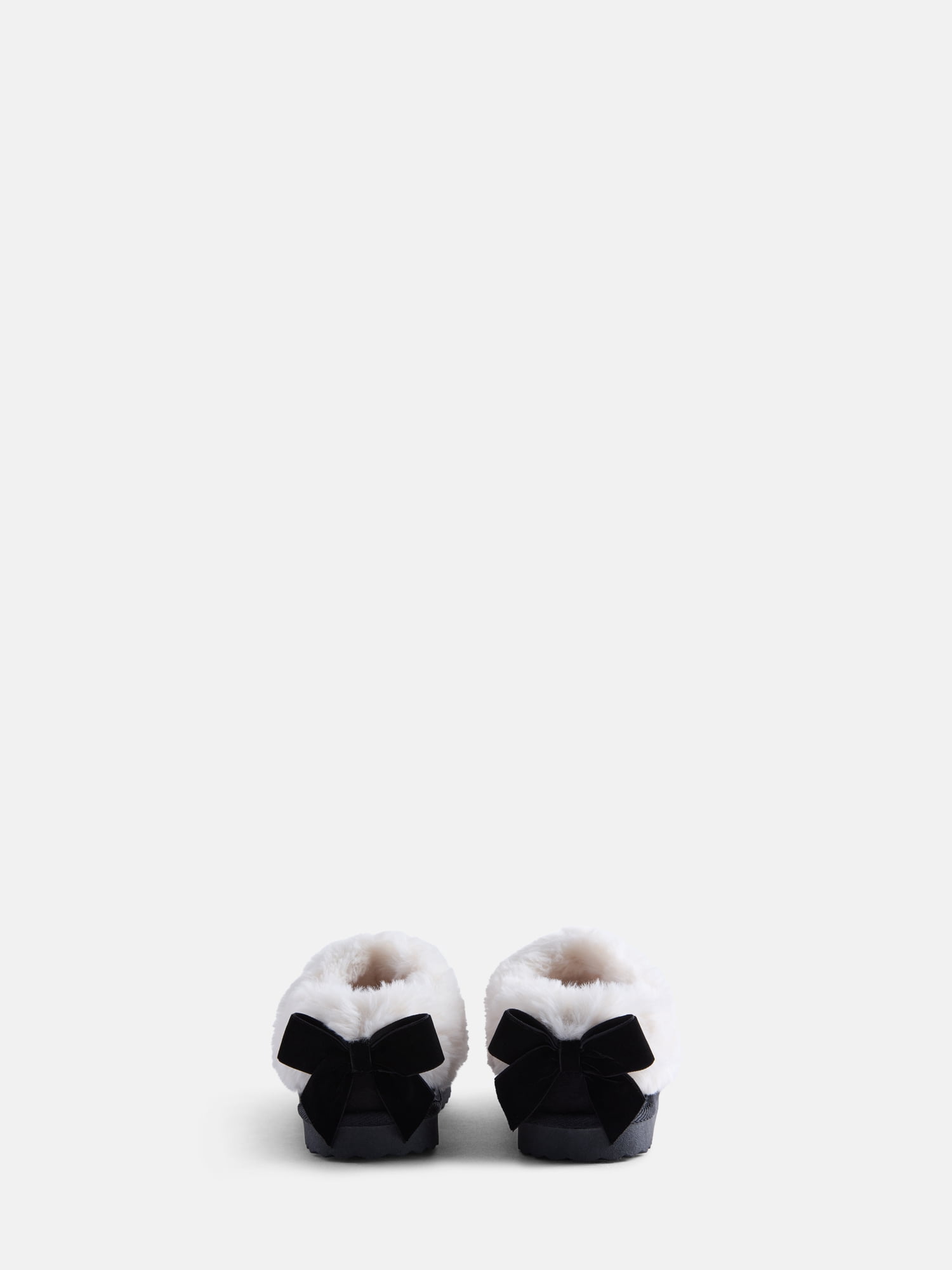 Wonder Nation Baby, Toddler, Little and Big Girls Faux Fur Trim Slippers