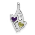 thumbnail image 6 of Auriga Fine Jewelry 925 Sterling Silver Rhodium-plated Amethyst & Peridot Diamond Pendant for Women (L -19mm, W -11mm), 6 of 6