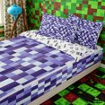 thumbnail image 3 of Erosebridal Dreamy Lavender Ombre Check Zipper Full Size Comforter Sets with Fitted Sheet and 2 Pillowcases,Pale Violet Square Zipper Bedding Set,Lilac Sky,4pcs,Reversible, 3 of 6