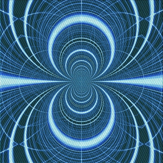 Ahgly Company Machine Washable Indoor Square Transitional Blue Area Rugs, 5' Square