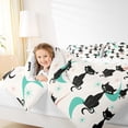 thumbnail image 6 of Manfei Kawaii Black Cat Bedding Comforter Set, Cartoon Cute Animal Twin Comforter Sets, Chic Abstract Ombre Reversible Bedding Set, Lightweight Room Decor, 2-Piece, 6 of 9