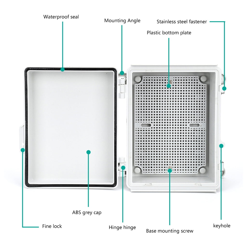 Geemin Customizable Outdoor Electrical Box Reliable Electrical Box Waterproof Dustproof Cover for DIY Projects Easy Mounting