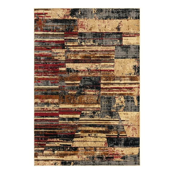 Unique Loom Saturn Collection Area Rug - Vue (6' x 9' Rectangle Multi/Beige)