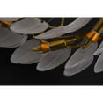 thumbnail image 2 of Design Living 16-Light D23.6" Round Brass Frame Chandelier with Hanging Frosted White Glass Leafs, 2 of 6