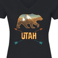 thumbnail image 4 of Inktastic Utah Vacation Bear Silhouette Women's V-Neck T-Shirt, 4 of 5