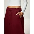 thumbnail image 4 of Women'S Wide Leg Sweatpants Baggy Drawstring High Waisted Joggers Lounge Sweat Pants with Pockets Red XS, 4 of 9