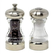 Olde Thompson 4.5" Monterey Acrylic Salt Shaker & Pepper Mill Set, Adjustable Pepper Grinder