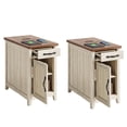 thumbnail image 5 of Linsy Home Farmhouse End Tables for Living Room Set of 2, Washed Grey & Brown, 5 of 8