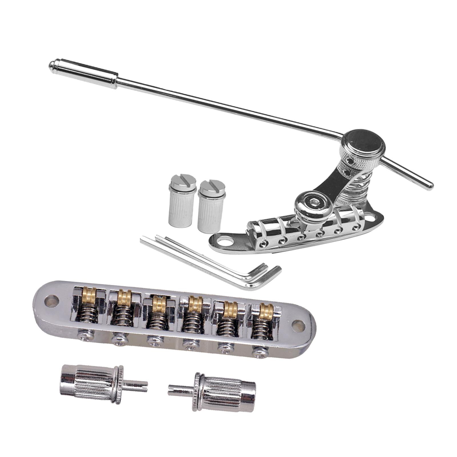 Kokiya Electric Guitar Bridge Roller Saddles Guitar Tremolo Bridge Replaces Tailpiece Tremolo for 6 Strings Instrument Show Exercise