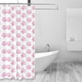 thumbnail image 2 of Shower Curtain, Pink Paw Waterproof Fabric Plastic Shower Curtain, Drying Fast Bathroom Curtain with 9 Buttonholes, Ruffle Shower Curtain 60x72in, 2 of 8