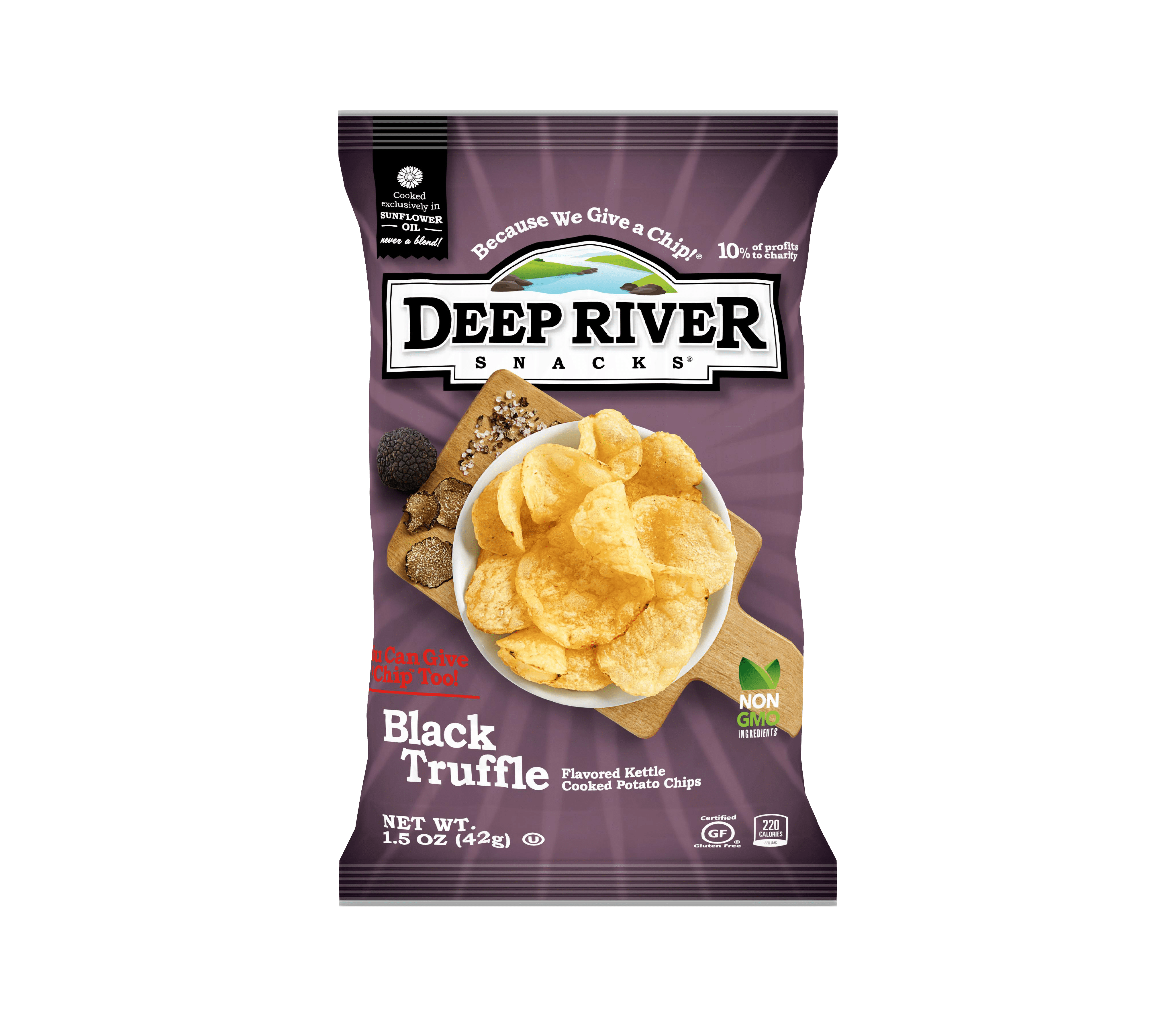 Deep River Snacks Black Truffle Kettle Chips, 1.5oz, 24 Ct