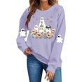 thumbnail image 2 of Meichang Womens Halloween Sweatshirt Ghost Graphic Crewneck Pullover Fall Casual Long Sleeve Holiday Sweatshirts, 2 of 5