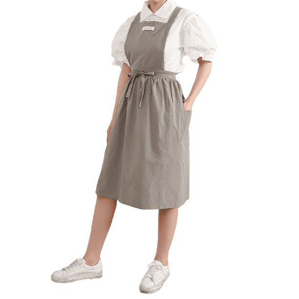 Delantal lindo Vintage vestido espalda cruzada delantal para mujer con bolsillos para cocinar pintura Ormromra CPB-US-DYP487-2