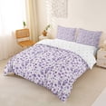 thumbnail image 3 of Erosebridal Purple Flower Duvet Cover Set for Girls, Chic Floral Bedding Full, Reversible, 3pcs 1 Duvet Cover and 2 Pillowcases, No Comforter, 3 of 6