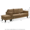thumbnail image 5 of Furinno Simply Home Sectional Sofa with Chaise Ottoman, Brown, 5 of 5