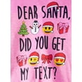 thumbnail image 2 of Girls Pink & White Emoji Dear Santa Text Christmas Present Holiday Pajamas XS, 2 of 3