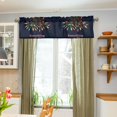thumbnail image 3 of Yayeee Kitchen Valance Rod Pocket 54" x 18" Living Room Window Curtain, Blue Christmas Light, 3 of 6