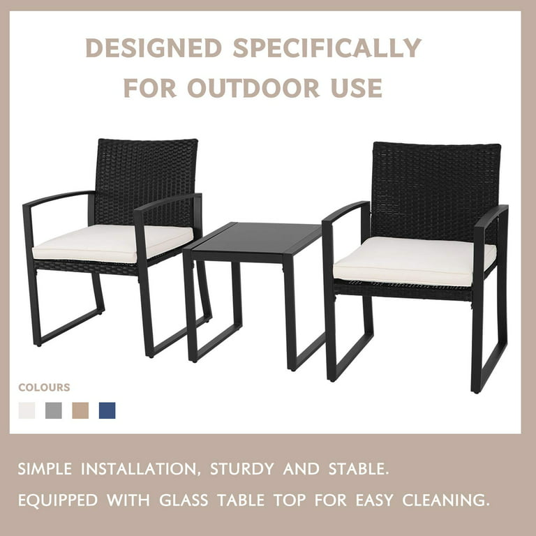 Patio Bistro Set Black Wicker Chairs, Top Of The Line Outdoor Furniture