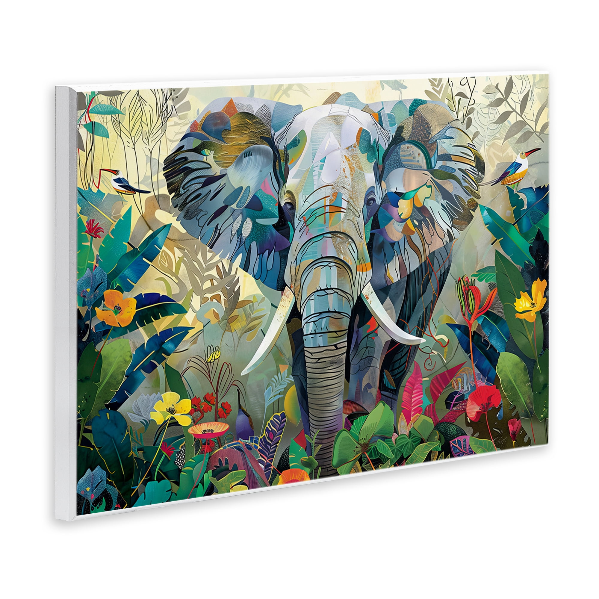 Stupell Industries Elephant's Realm in Tropical Bloom Wall Plaque Art, design by Lazar Studio