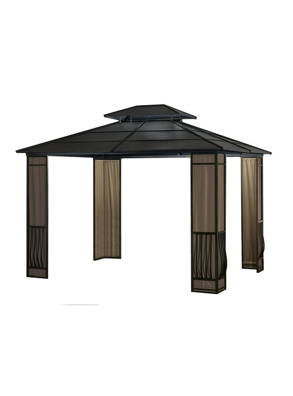 Expand Your Outdoor Living Space With a 10 x 12 Heavy Duty Galvanized Steel Hardtop Wyndham Patio Gazebo with Mosquito Netting