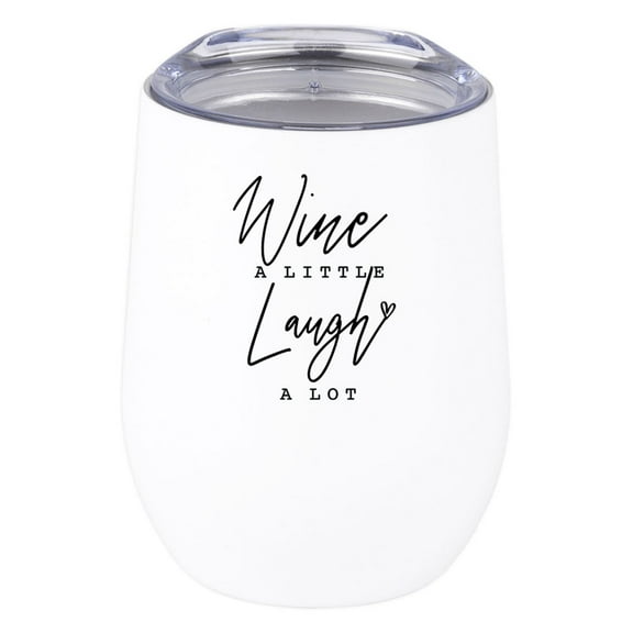 Koyal Wholesale Funny Wine A Little Laugh A Lot Wine Tumbler with Lid Stainless Steel Insulated