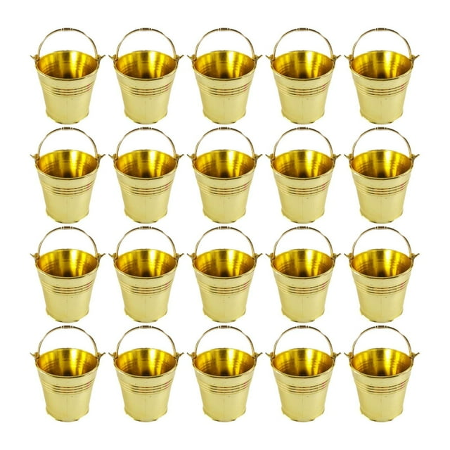20 cubos pequeños para dulces, contenedores para almacenar dulces, suministros para fiestas, decoración de bodas, decoración moderna de cumpleaños, Oro