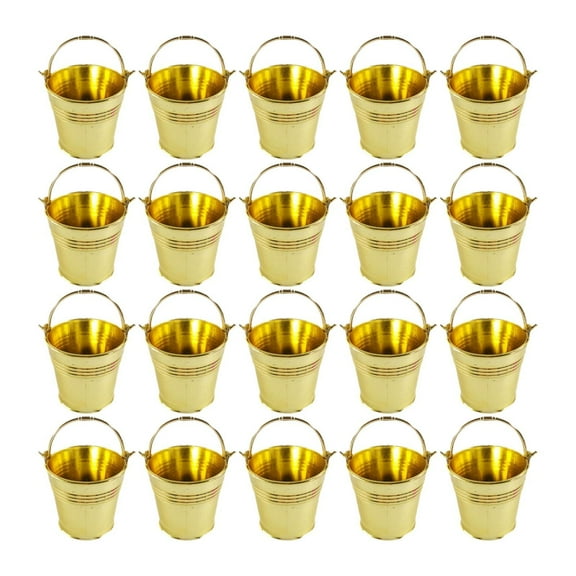 Sharprepublic 20 Pieces Small Candy Buckets Party Favors Modern Centerpiece Cookie Barrels Gold