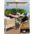 thumbnail image 4 of Outdoor Tablecloth with Umbrella Hole and Zipper, Black Gnomes Christmas Rectangle Table Cloth 54x80 Inch Waterproof Tablecloth, Xmas Tree Balls Snowflake Picnic Table Cover for Patio Camping, 4 of 7