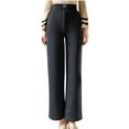 thumbnail image 2 of Roncen Women's Winter Thermal Pants, Fleece Lined Straight Leg Lounge Pants with Elastic Waist, 2 of 5