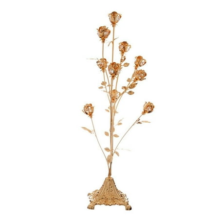 Golden Days Bouquet Great Mothers Day Gift, 24K Gold Plated Crystal Studded 10 Piece Rose Bouquet Ornament by Matashi ()