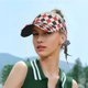 thumbnail image 5 of Fotbe Red and black argyle Visera Deportiva con Diseño, Gorra Abierta Ajustable de Algodón para Mujer y Hombre, 5 of 7