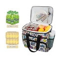 thumbnail image 2 of FORMRS Insulated Cooler Bag 24 Cans Capacity Soft Leakproof Lunch Box with Side Pockets, White Doodle Pattern, 2 of 7