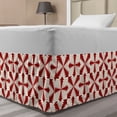 thumbnail image 1 of Abstract Bed Skirt, Repetitive Intertwined Frames Funky Style Modern Retro Pattern Art Print, Elastic Bedskirt Dust Ruffle Wrap Around for Bedding Decor, 4 Sizes, Vermilion and Ivory, by Ambesonne, 1 of 2