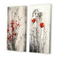 thumbnail image 3 of Designart "Herb Garden s Splendor in Red and Grey II" Floral Wall Art Set Of 2 - Red Floral Canvas Set For Living Room Decor, 3 of 7