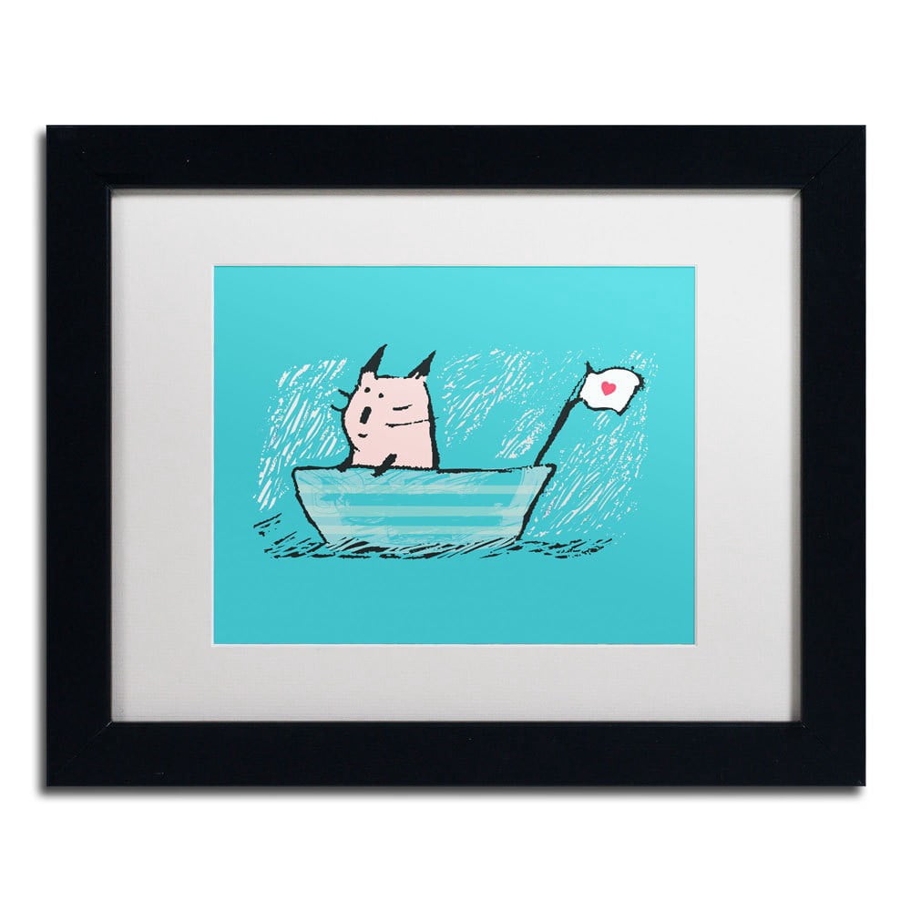 Carla Martell 'Sweet Sailor Cat' Matted Framed Art