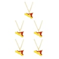 thumbnail image 3 of Guardoinrt Collier Pendentif en Acier Inoxydable Déclaration de Mode Collier en Acier Inoxydable Toute Occasion Idée-Cadeau Convient à Tous les Âges Or 5Ensemble, 3 of 6