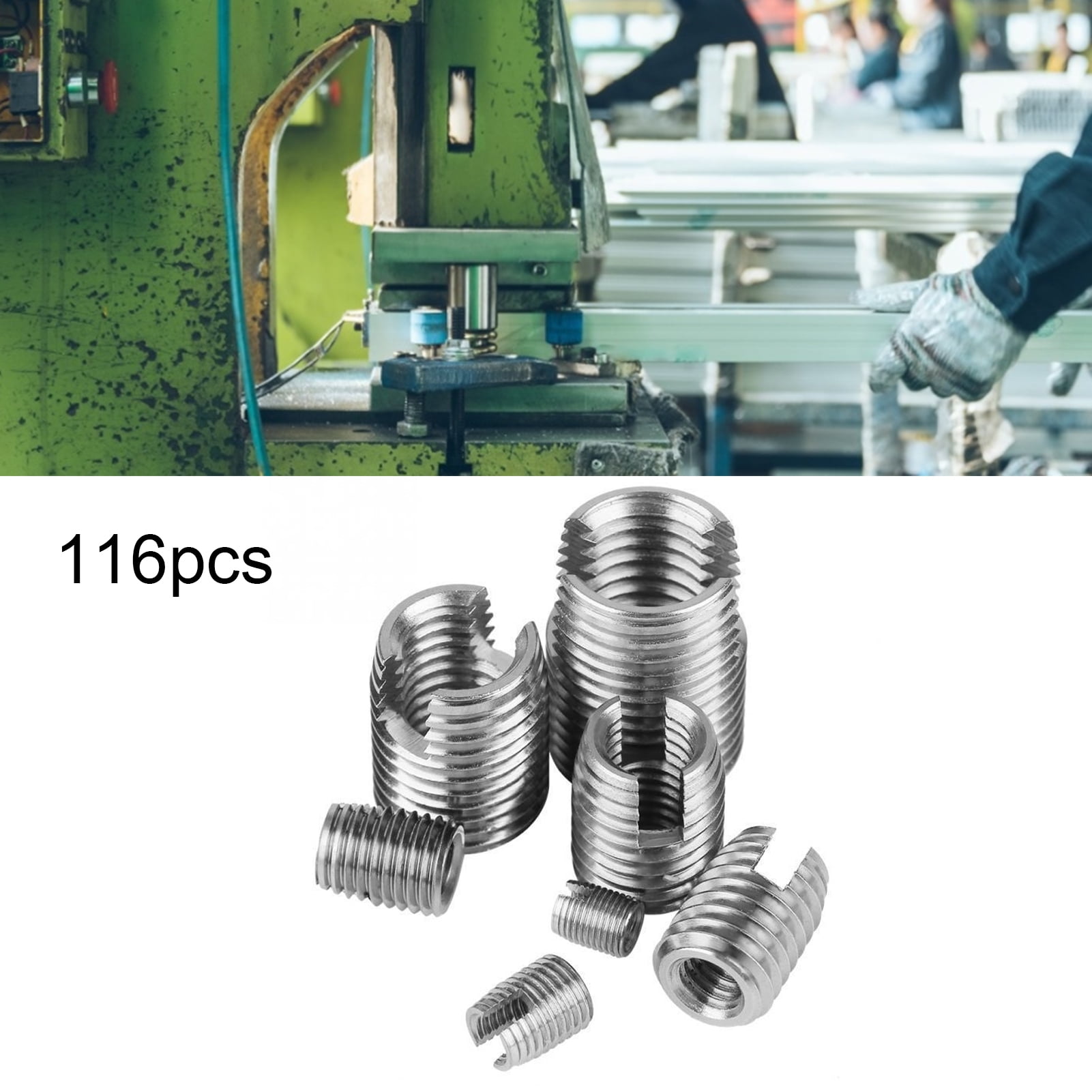 116Piece Thread Repair Insert Kit M3M12 HighStrength SelfTapping
