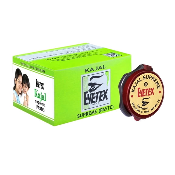 Eyetex Kajal Supreme Paste, Black, Pack of 10