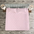 thumbnail image 3 of Ambesonne Polka Dots Quilted Bedspread Set 3 Pcs, Vintage Nursey, Queen Size, White and Pink, 3 of 3